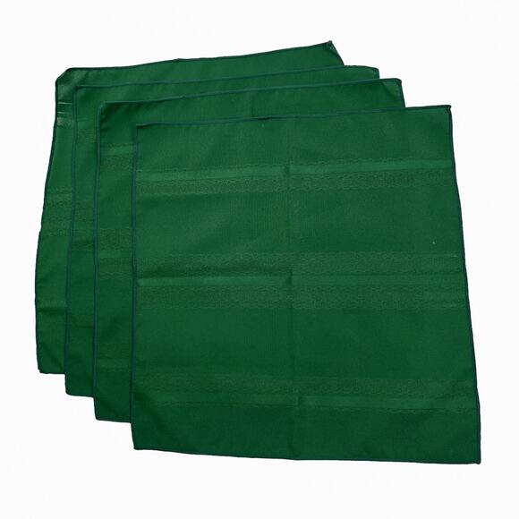 Dinner Napkins Lot 8 Festive Green Red Woven Cloth Cutwork Square 17" - Picture 7 of 10